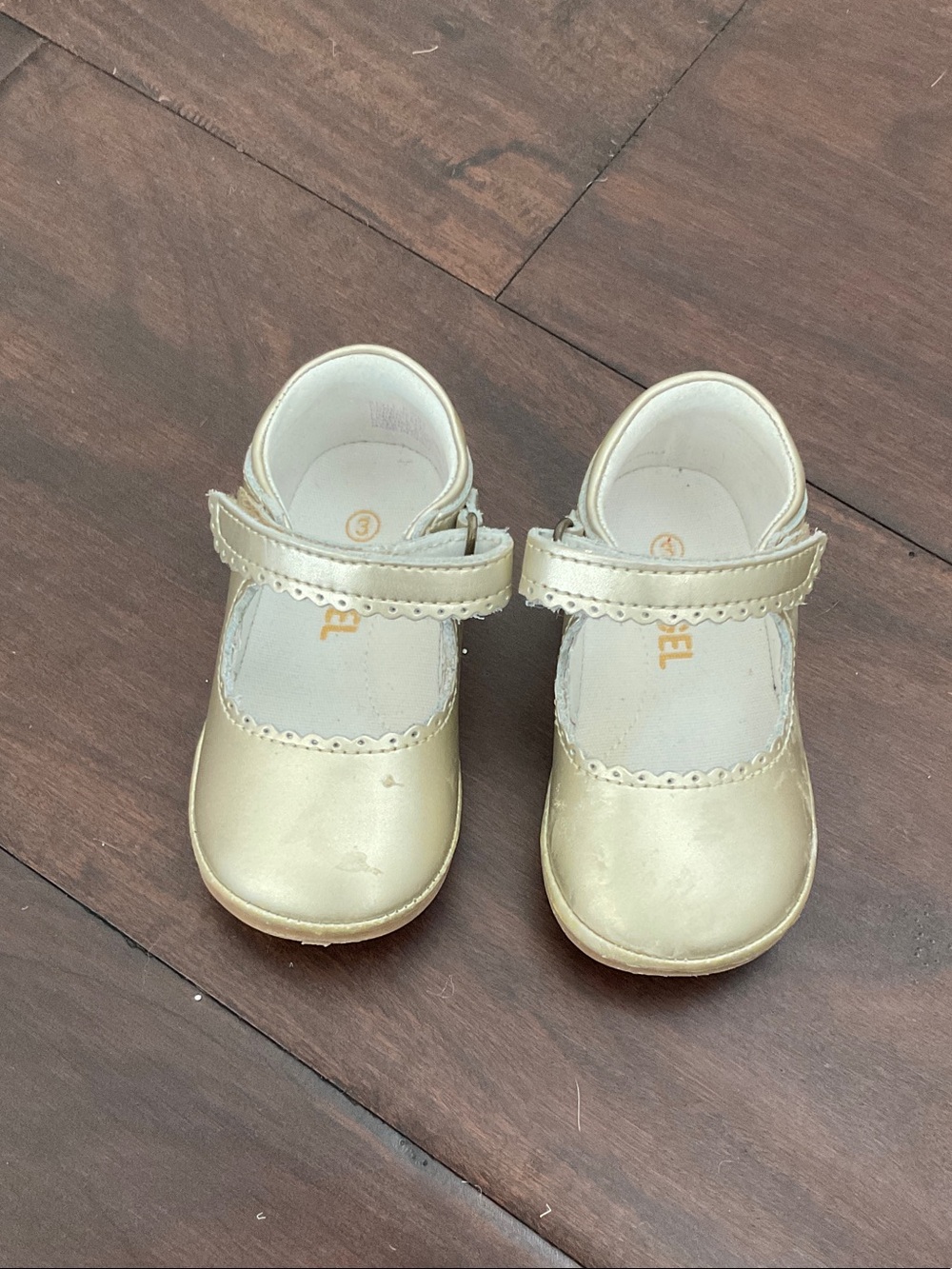 Angel Gold Mary Jane Baby Walker Shoes